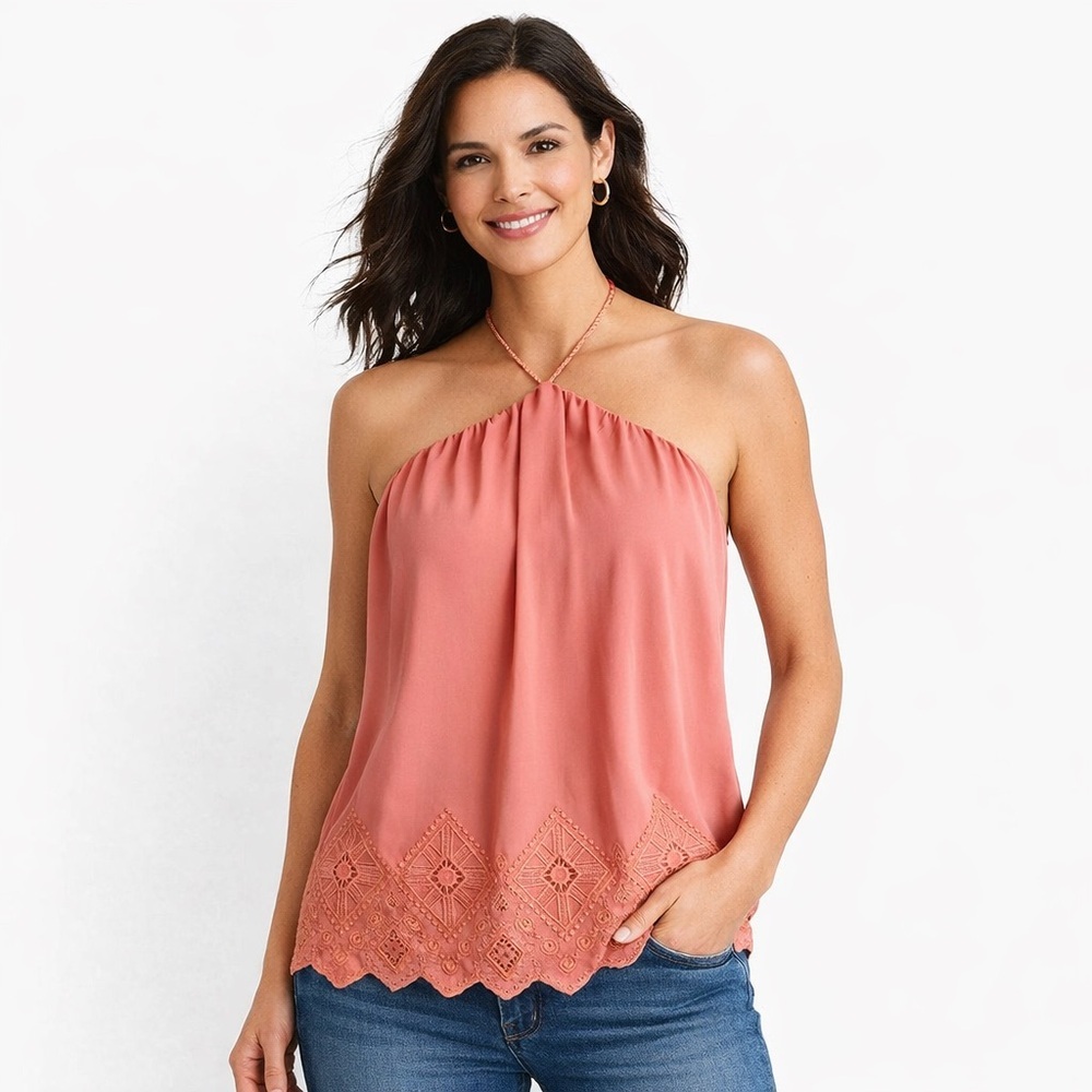 [Astr] Neck Tying Salmon Top